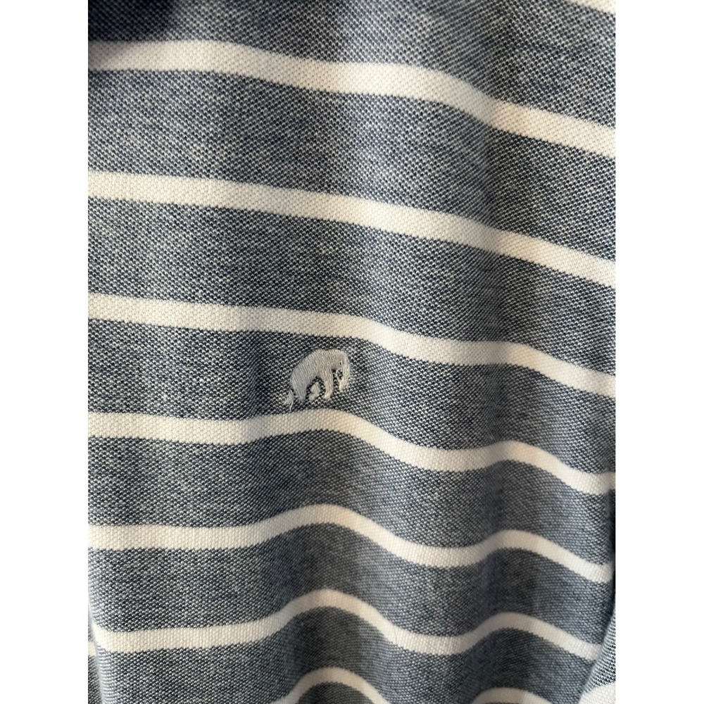 BANANA REPUBLIC Polo Shirt Striped Preppy Men XL Blue White Cotton Short Sleeve - Picture 2 of 6